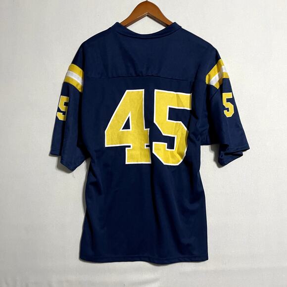 Central Oklahoma Bronchos Alumni Football Jersey Navy Blue Yellow Adult - Size M - Picture 2 of 6